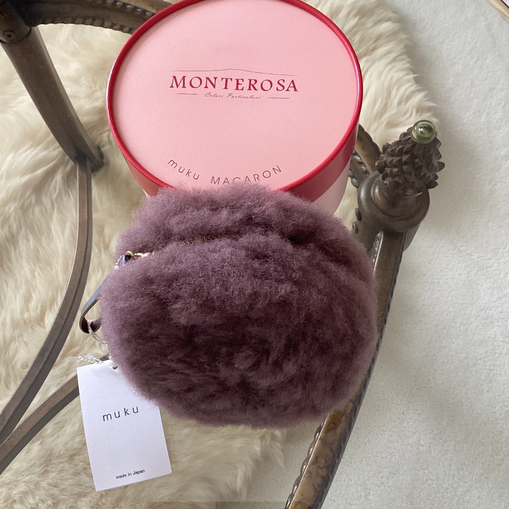 NWT Muku Fur Macaron Wristlet